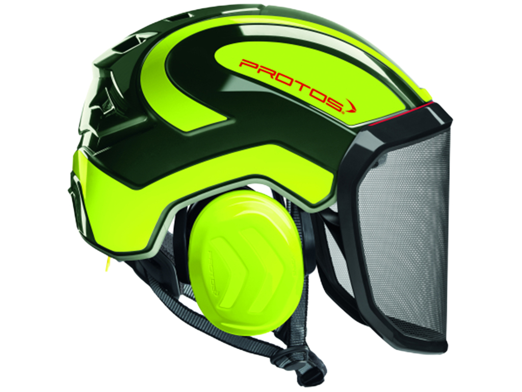 CASQUE ARBORISTE PFANNER PROTOS - OLIVE / JAUNE FLUO