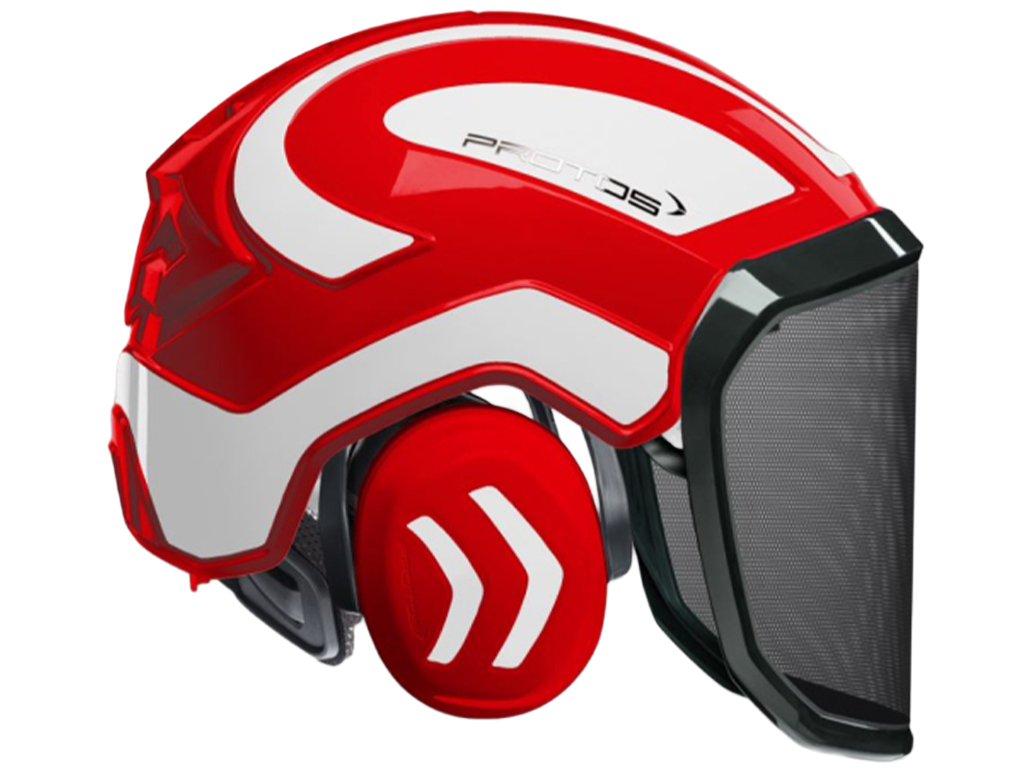 CASQUE FORESTIER PFANNER PROTOS - ROUGE / BLANC